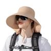 Big Eaves Shawl Sunscreen Hat European and American Bucket Hat Fashion Sun Hat Summer Outdoor Hat with Ponytail Hole Women