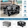 Ottoman Slipcovers Rectangle Super Stretch Footrest Sofa Slipcovers Footstool Protector Covers Feature Soft Thick Bouncy