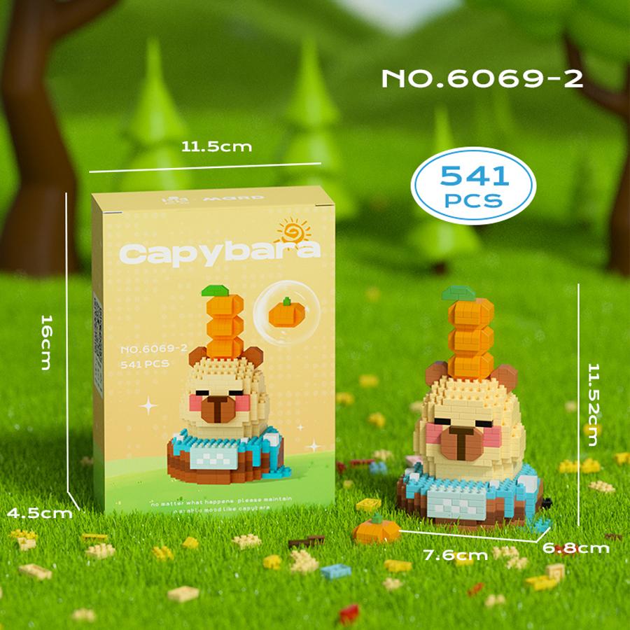 Kawaii Guinea Pig Mini Building Blocks Kids Toys Pufferfish Cartoon Figures Micro Blocks Educational Toys Gift For Kids