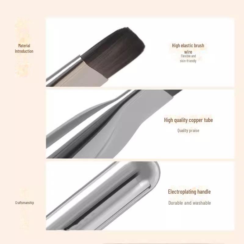 Korean Flat Head Foundation Brush - Ideal for Students and Makeup Artists, Perfect for Concealer, Powder, and Base Makeup.