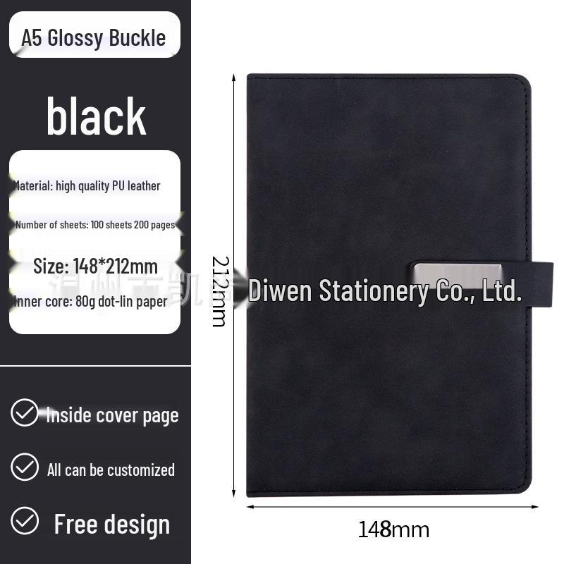 Custom Logo Business Notebook - Soft Leather, Thick, High-Quality Buckle Diary In Gift Box