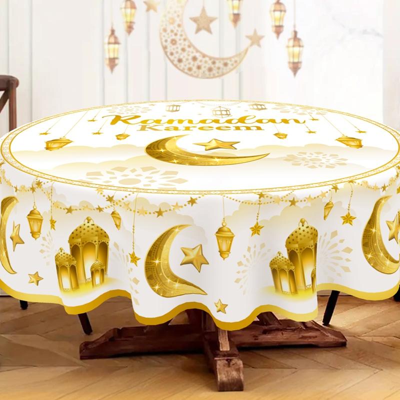 Eid Mubarak Tablecloth Ramadan Table Cover Ramadan Kareem Decoration for Home 2026 Islamic Muslim Party Suppies Eid Al Adha Gift