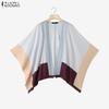 ZANZEA Womens Casual Batwing Sleeve Loose Cardigan Cover Up Blouse