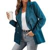 Autumn Women's Corduroy Jacket Slim Fit Solid Color Turn-Down Collar Corduroy Blazer Top