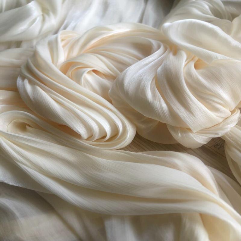 Nastro Iridescente Organza Pieghettato Tessuto Morbido Liscio Lucentezza Texture Raso Tessuto Fai da Te Abito Hanfu Costumi di Scena