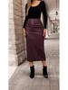 High-end Leather Pencil Skirt: Autumn 2025 Sexy High-waisted Slim Fit with Slit