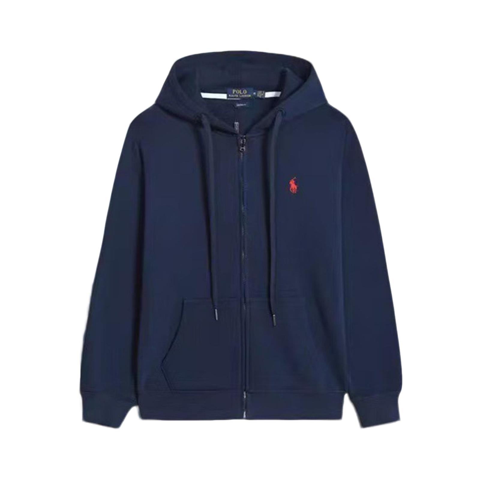 Felpa da uomo con cappuccio e zip intera con tasche M blu scuro