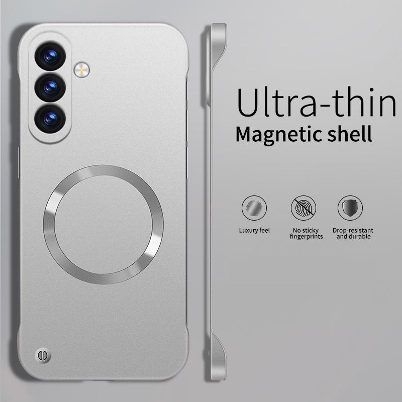 Ultra Thin Metallic Paint Magnetic Case For Samsung Galaxy A17 A37 A57 For Magsafe Frameless Cooling Hard PC Cover Funda