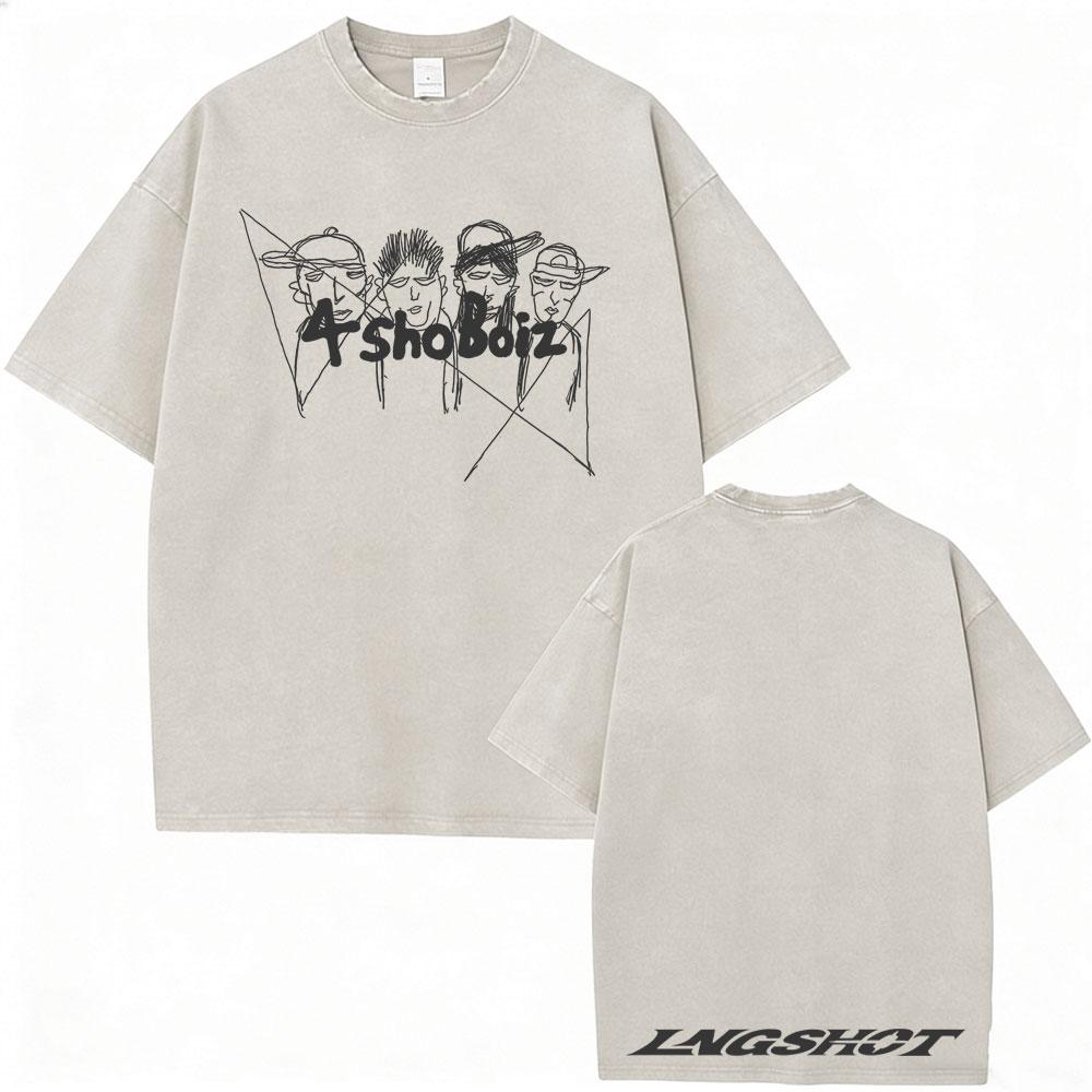 Washed Vintage Lngshot Cartoon Graphic T Shirt SHOT CALLERS Album 2026 Tshirts Men Women Kpop Fashion Trend Tshirt Streetwear