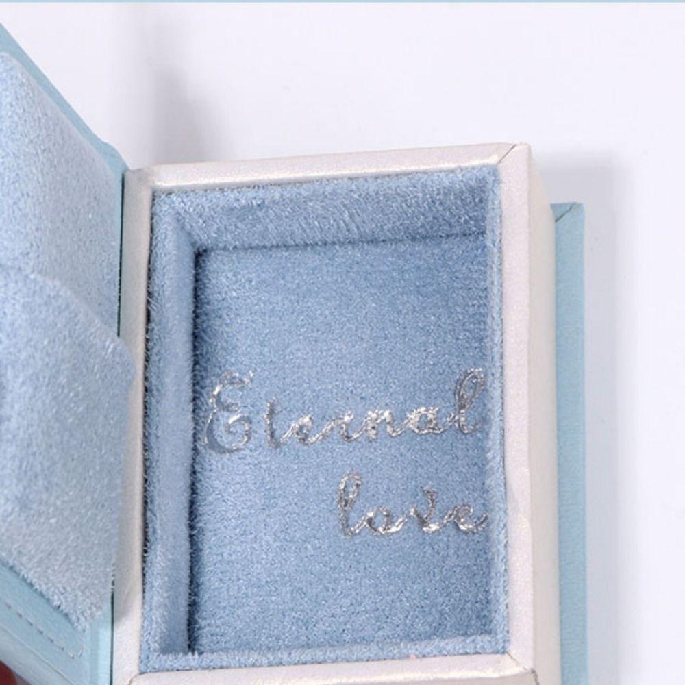Stud Earrings Book Shape Ring Box Flip Lid Jewelry Display Case Small Engagement Ring Box  Wedding