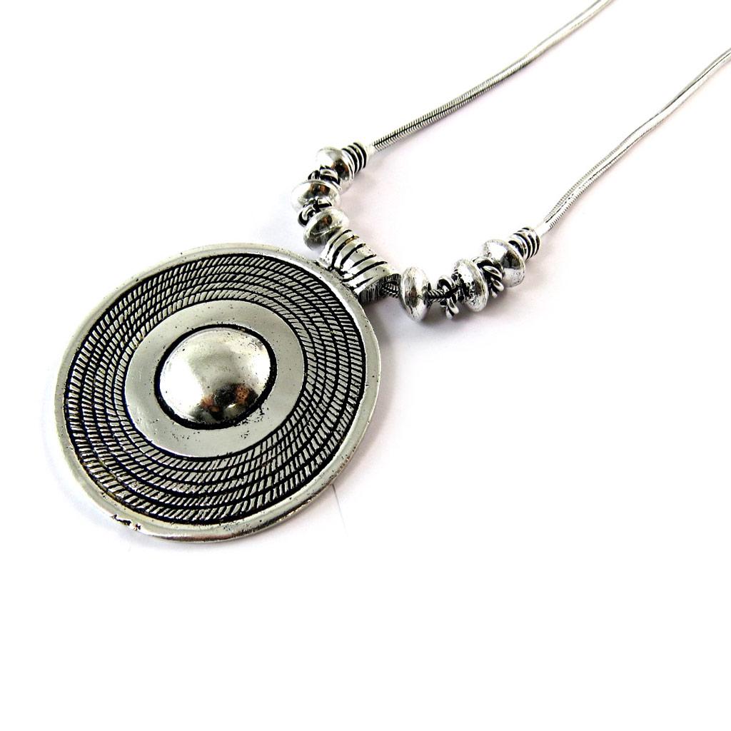 Les Trésors De Lily [N8835] - Silver 'Cléopatra' Designer Necklace