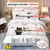 Adorable Lovely Carton Cat Duvet Cover Set Animal Beding Set Ultra-Soft Duvet Cover featuring Pilowcase for Bedrom Guest Rom Dorm Home