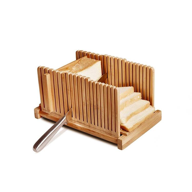 Bamboo Bread Slicer - European Style Wooden Toast and Ham Divider