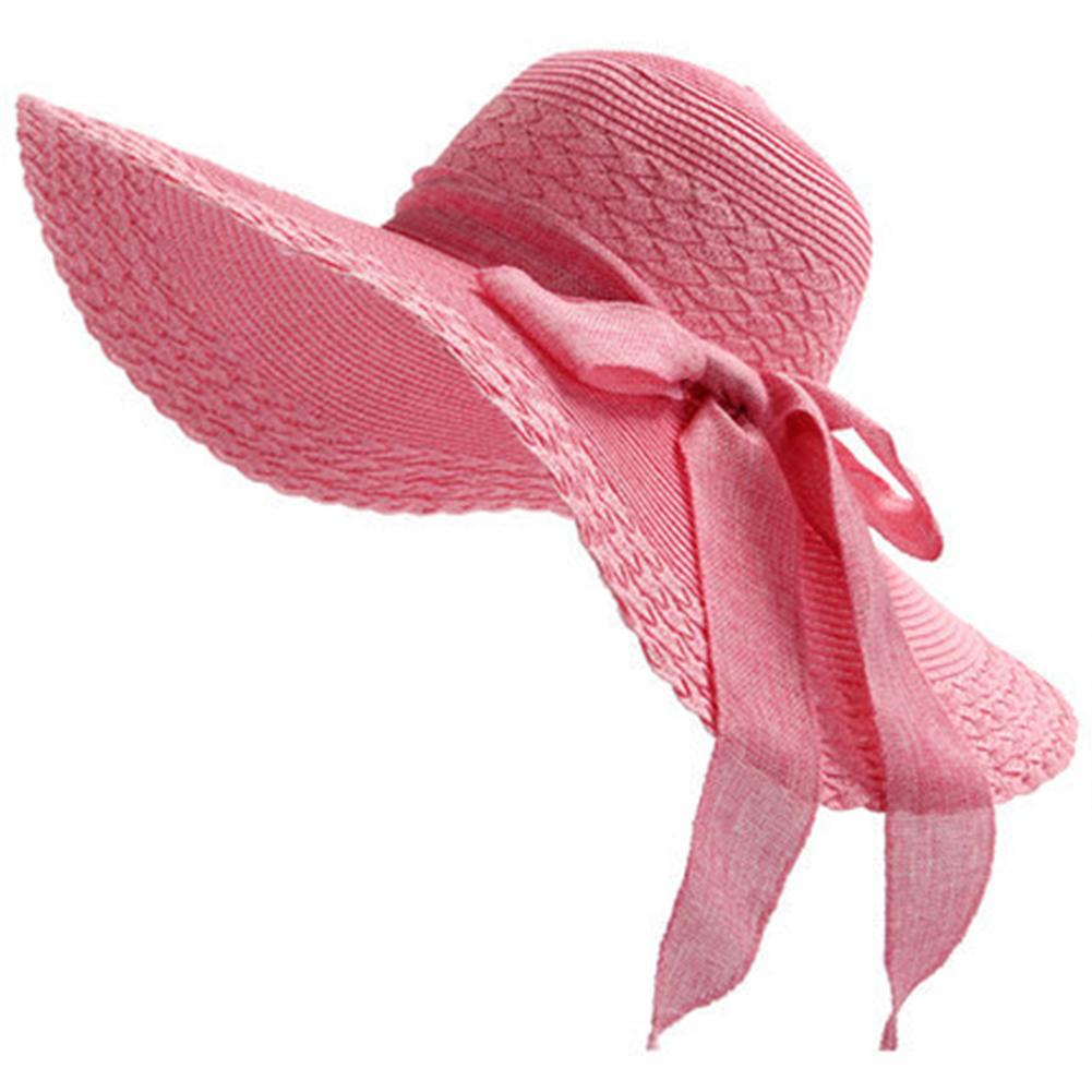 Women Straw Hat Wide Big Brim Folding Sun Caps Sun Visor Breathable Floppy Hat For Beach Travel