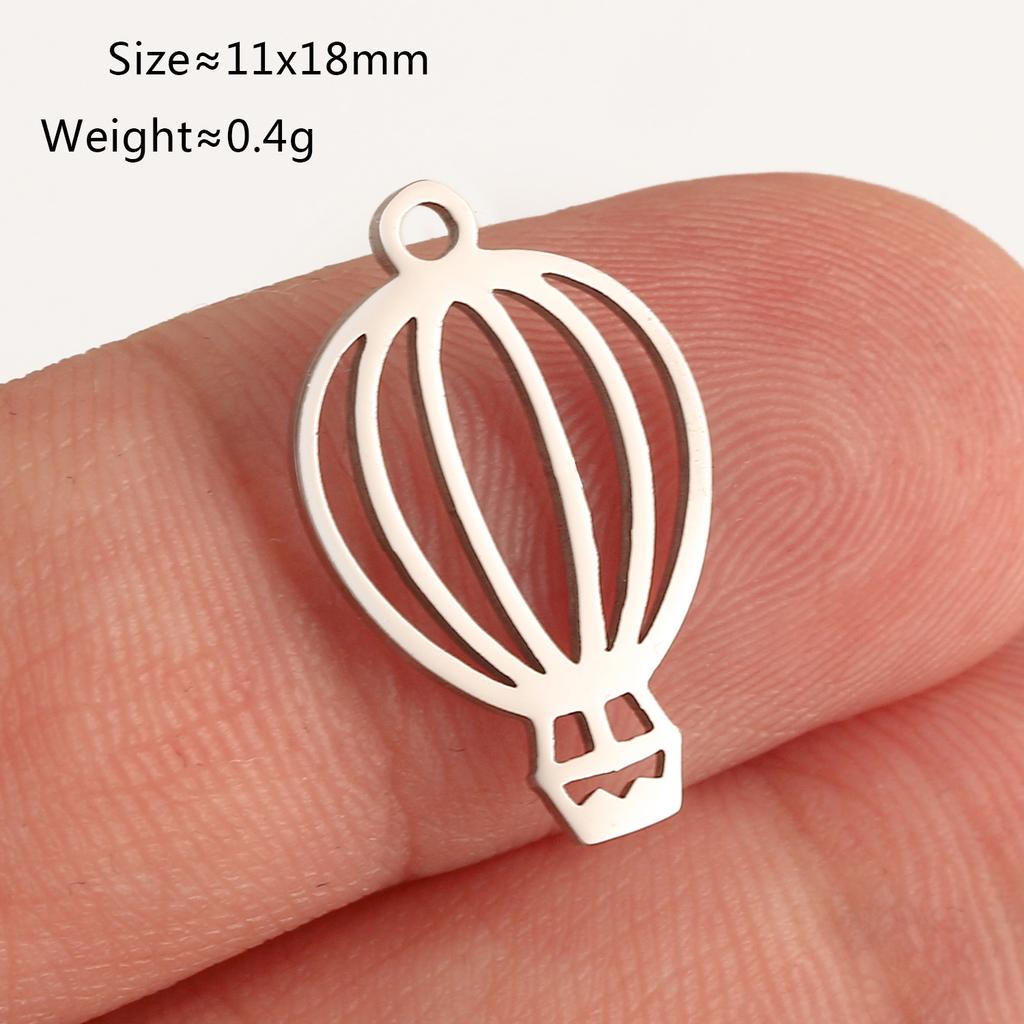 5 Pièces Breloques Empreinte de Pied/Cœur/Ballon à Air pour Bébé Acier Inoxydable Pendentifs d'Amour DIY Bijoux Inaltérables pour Collier Boucle d'Oreille