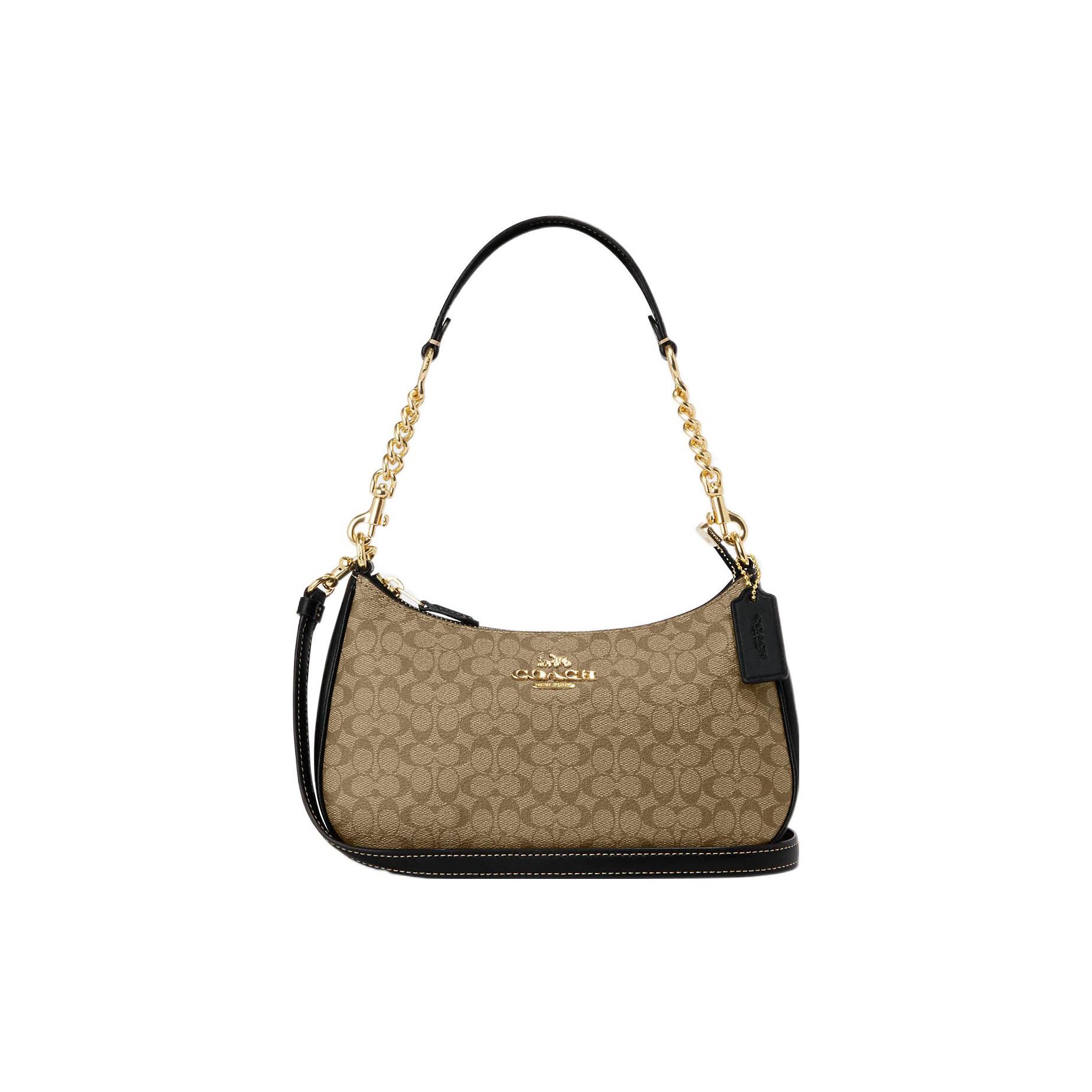 

Сумка Coach Teri 24 Класичний Монограм Застібка-блискавка Полотно та Шкіра Сумка-тоут Сумка на плече Середня Жіночі сумки Хакі Чорний CJ941-IMCBI Basic Set (Bag+Dust Bag)