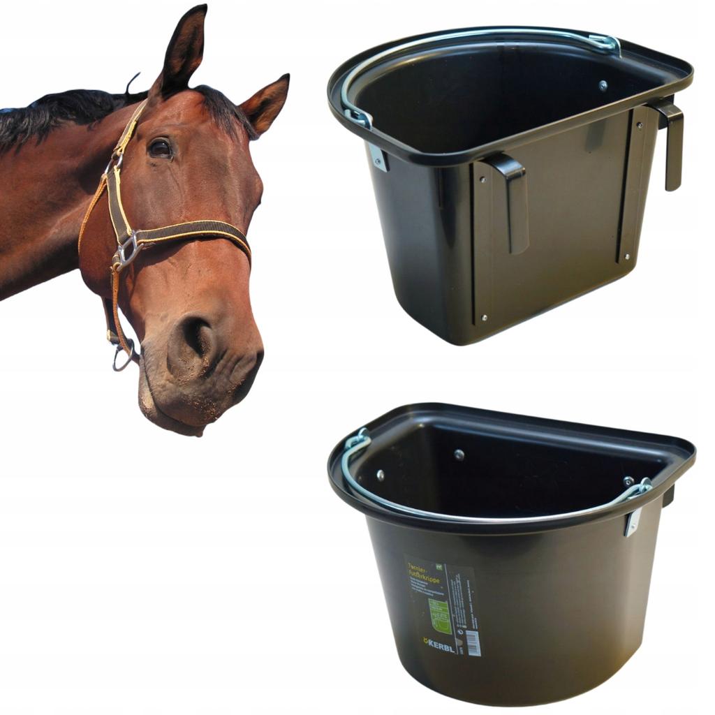 Feed trough with sling and bow, 12 l, BLACK