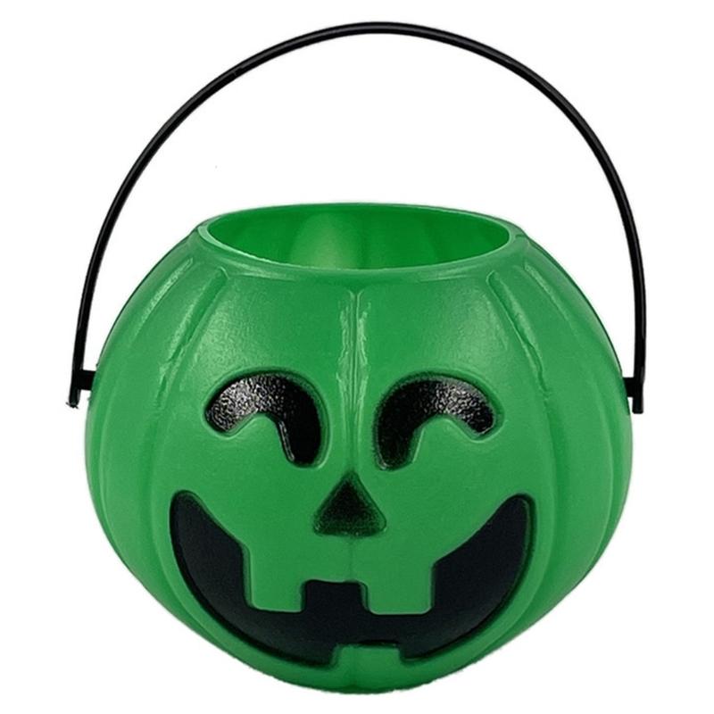 Halloween Candy Bins, Plastic Mini Buckets with Broad Openings and Carry Handle for Party Tables and Candy Chocolate Displays