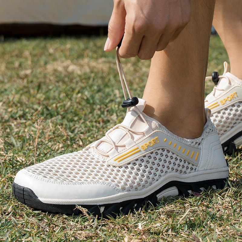 Fashion Men's Outdoor Casual Shoes Mesh Upper Breathable Walking Flats Breathable Sneakers Comfortable Hiking Shoes Male Travel Footwear