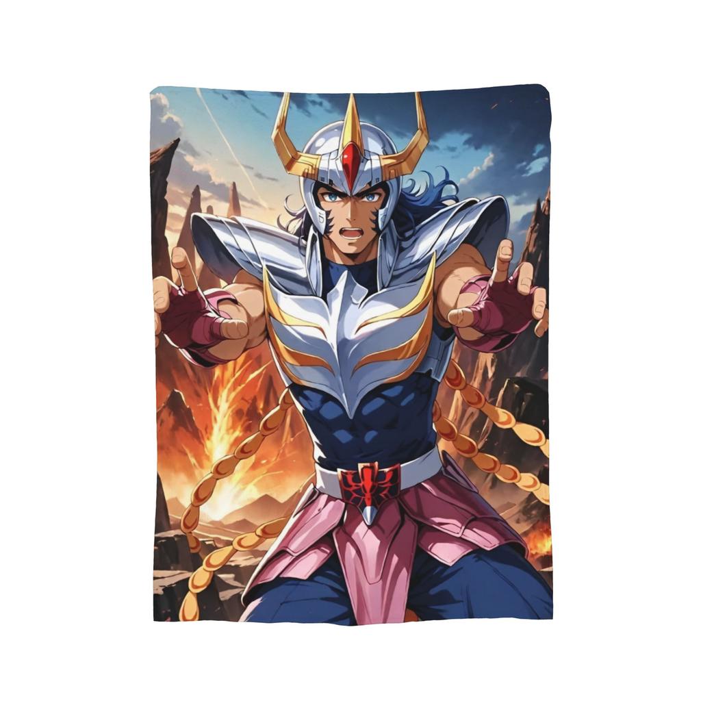 Knights Of The Zodiac Anime Fleece Throw Blanket Saints Seiyas Blankets for Bedding Office Super Warm Bed Rug,