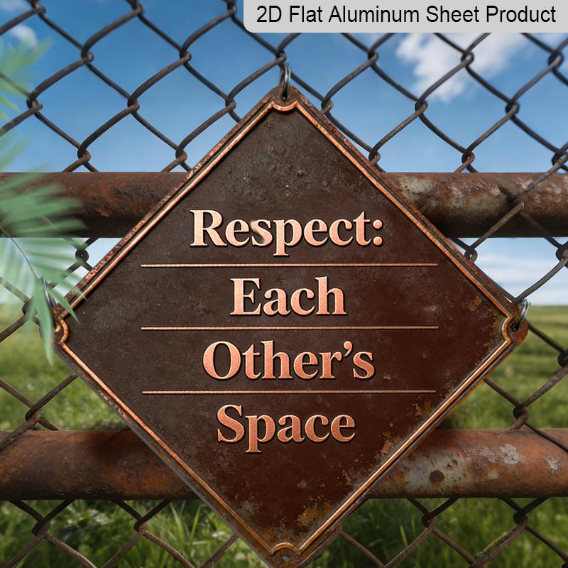 2D Flat - 1pc, Themed Around Respecting Personal Space, Home Gift for Lifestyle Enthusiasts, Vintage Metal Sign, Suitable for Decorating Bedrooms