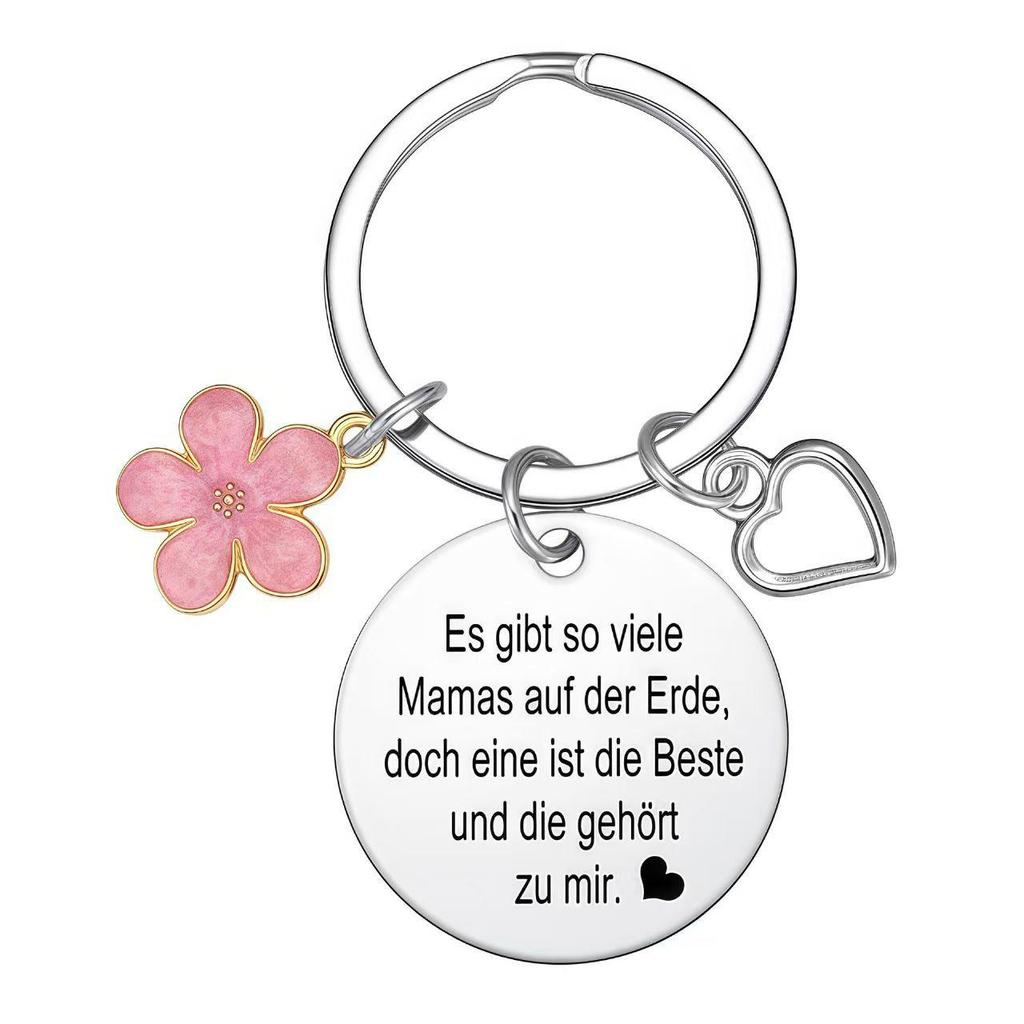 Stainless Steel Engraved Keychain Gift for Mother's Day & Birthdays with DIY Accessories