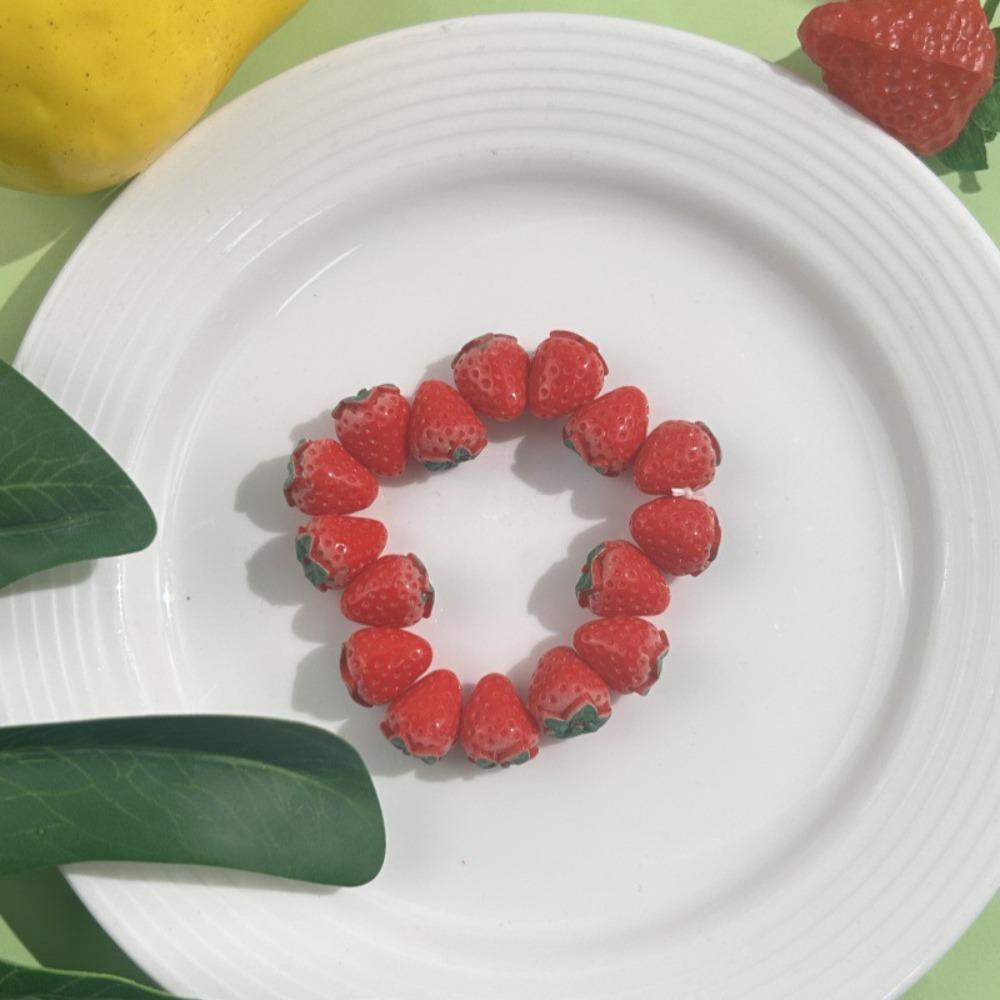 3D Fruit Resin Fruit Bracelet Elastic Rope Cartoon Bracelet Y2K Fruit Beaded Bracelet  Summer