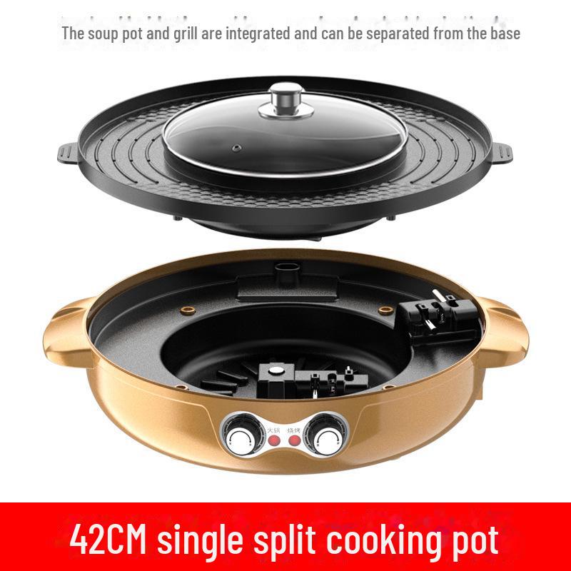 Smokeless Non-Stick Electric Grill & Shabu-Shabu Multi-Function Hot Pot