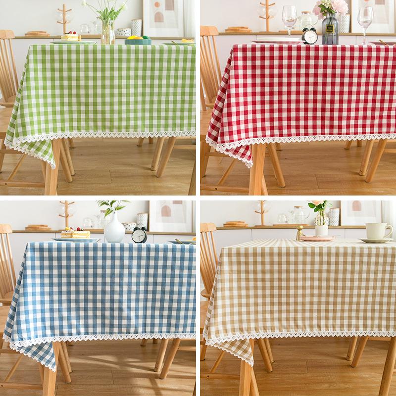 Ins Style Waterproof Wash-Free Plaid Tablecloth for Coffee and Dining Tables