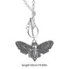 Gothic Death Moth Pendant Necklace Clavicle Chain Necklace Simple Chain Skull Butterfly Necklace Jewelry for Women Men