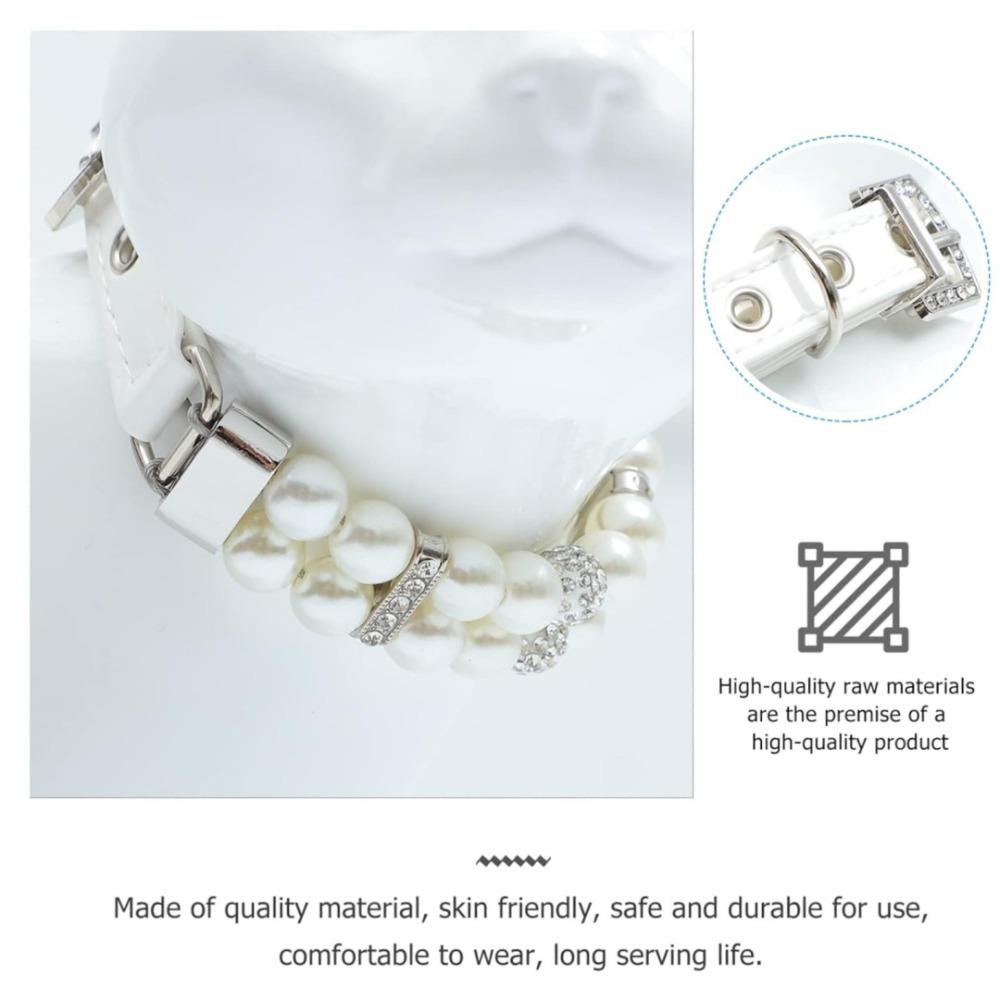 Dog Pearls Buckle Collar Leash Set Pearl Dog Collar Leash for Birthday Wedding Christmas Small Dog Pearl Chain Collar Jewelry