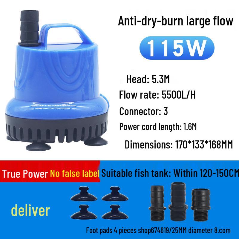 Compact Silent Submersible Aquarium Water Pump with Bottom Suction and Circulation Filter