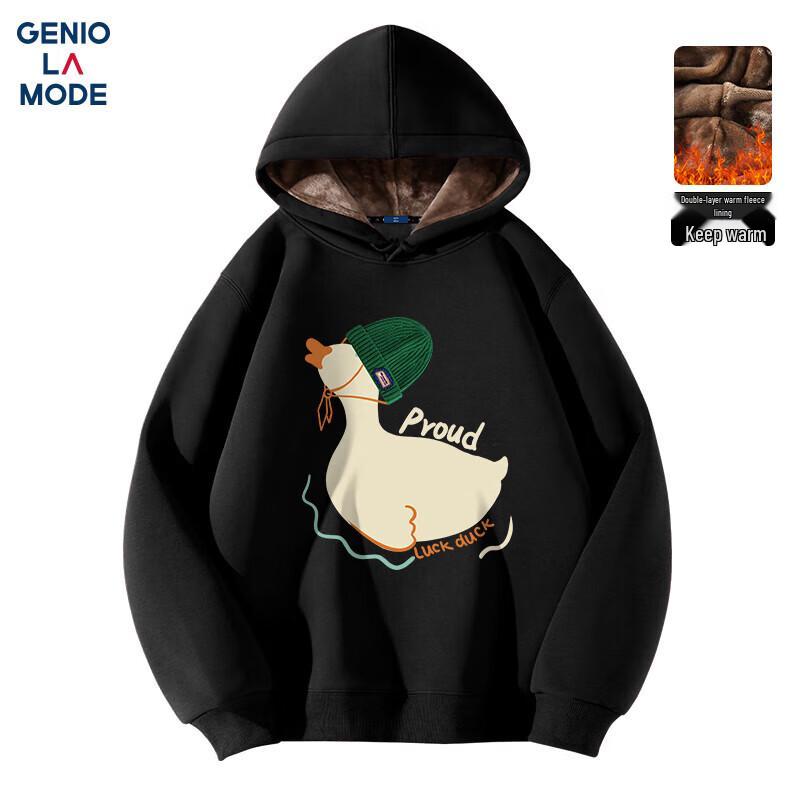 

GENIOLAMODE Men s Fleece Lined Hooded Sweatshirt with Duck Print 3XL