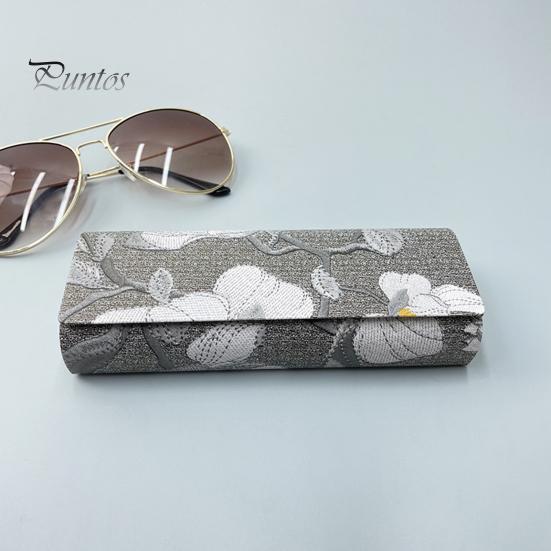 Daily Eyeglass Storage Organizer Magnetic Glasses Case, with Closure, Embroidered Hard Shell Portable Reading Box for Sunglasses And Myopia Spectacle
