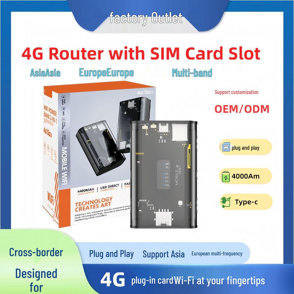 4G Portable WiFi Power Bank Router for Europe and Russia - Outdoor & Car Wireless Hotspot
