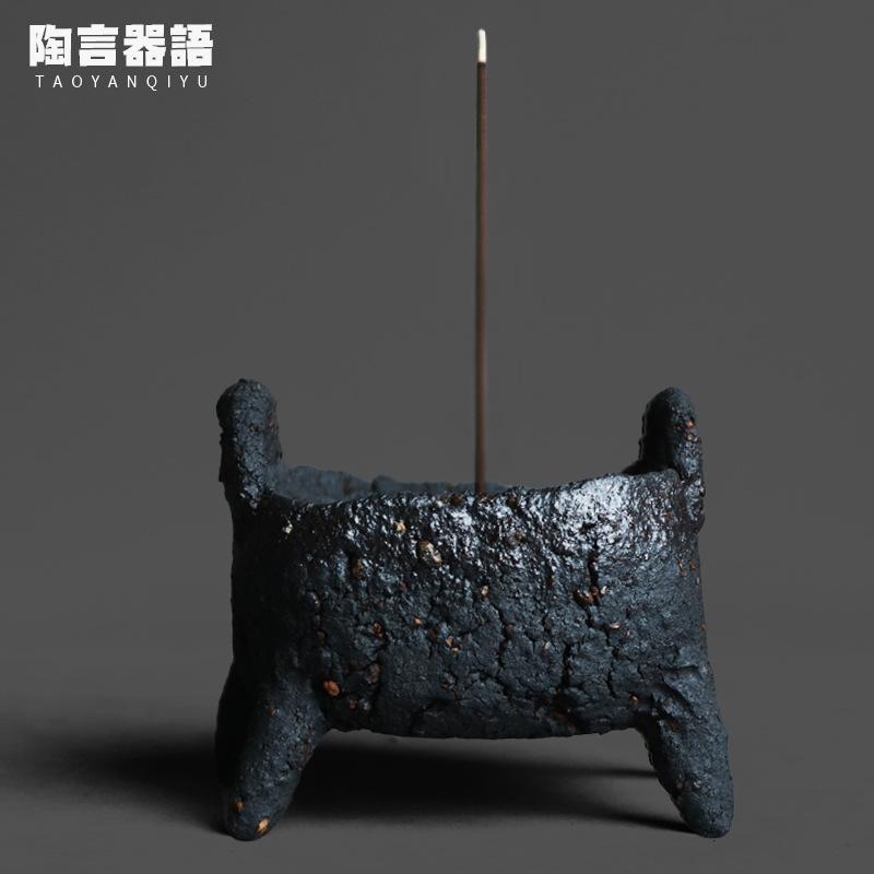 

Rock Mineral Pottery Clay Handcrafted Incense Holder Diffuser Incense Burners Consecrate Censer Buddhism Supplies Ornaments
