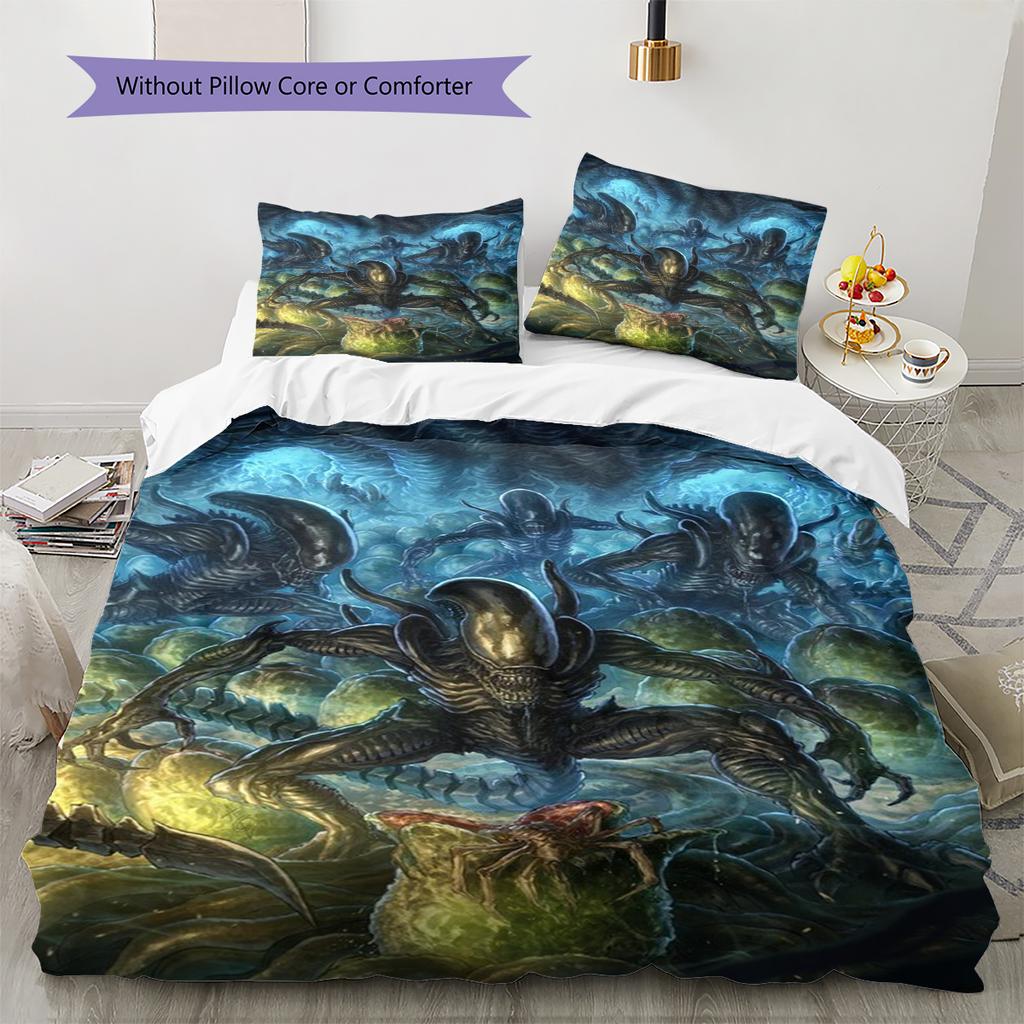 Cartoon Pattern Bedding Quilt Set Quilt Cover Pillowcase Home Decoration Birthday Gift (1 * Duvet Cover + 2 * Pillowcase, Without Core)