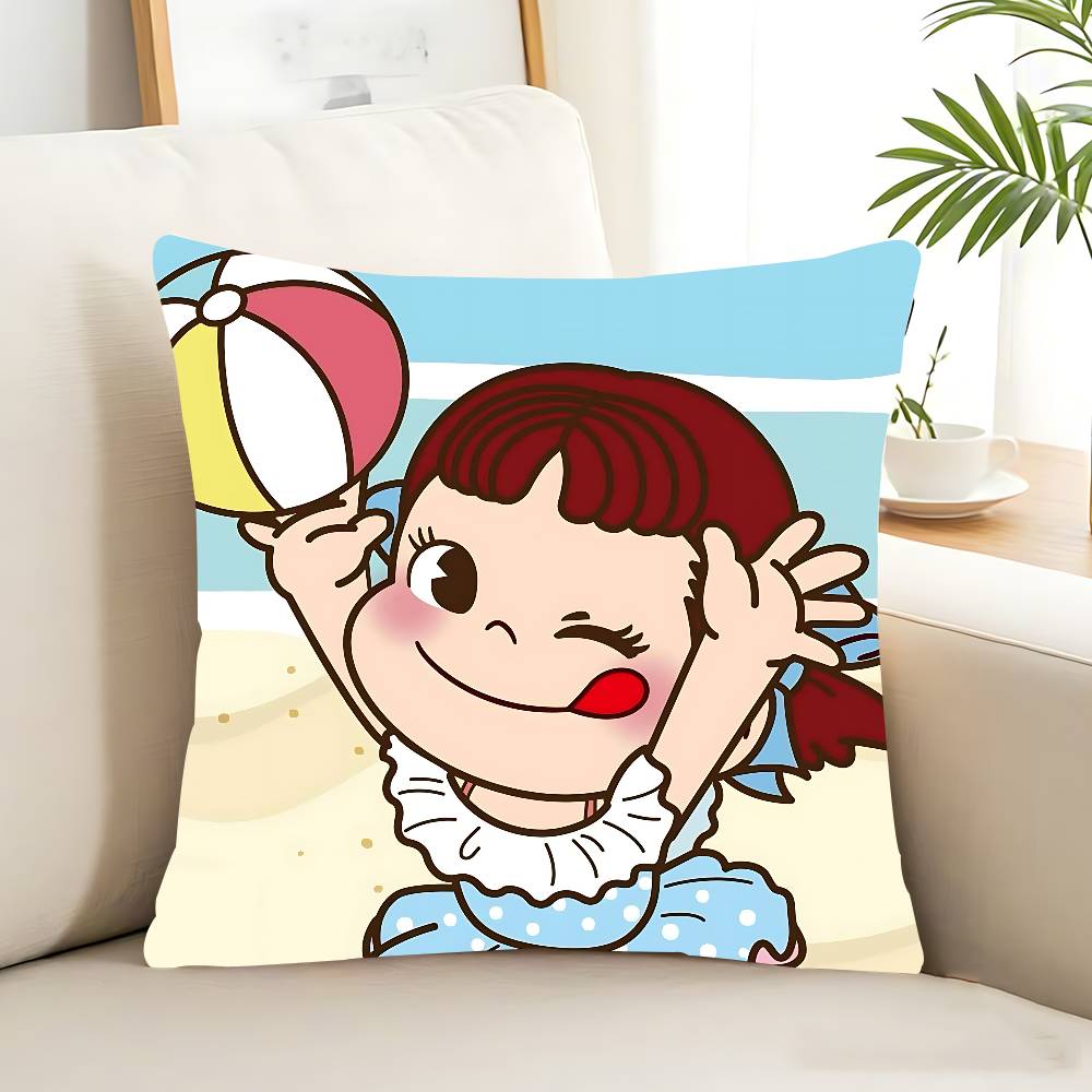 Cartoon M-Milky Peko-chanS Pillow Case Removable Washable Cushion Cover – All-Season Soft Linen