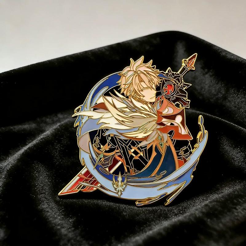 Genshin Impact Flins Columbina Badges Cosplay Metal Brooches Pins Honkai: Star Rail Cyrene Phainon Kawaii Brooches Fans Gift