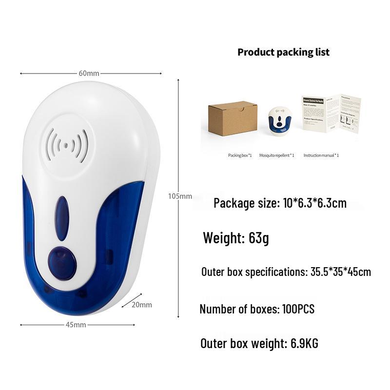 Ultrasonic Pest Repeller: Multi-Frequency Mosquito, Insect, Cockroach, and Rat Device