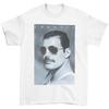 Herren Freddie Mercury Profil Porträt T-Shirt Klein Weiß