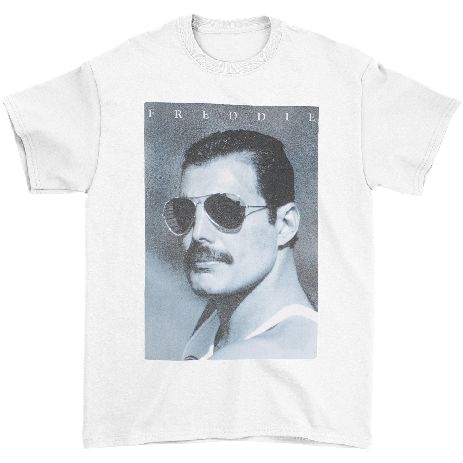 Mens Freddie Mercury Profile Portait Tee T-shirt Small White XL