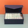 Compact Melamine Carved Mahjong Set for Dorms & Travel Entertainment