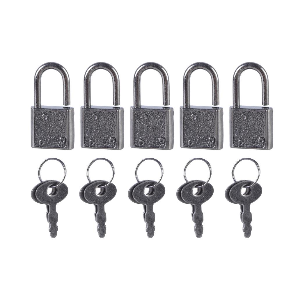 5Pcs Zinc Alloy Padlock Portable Suitcase Locker Securing Lock Small Luggage Box Lock With Keys Diary Padlocks Key Lock
