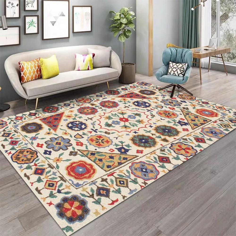 Bohemian Nordic Turkish Style Area Rug Non-Slip Carpet for Living Room Bedroom Sofa Home Decor Kids Floor Mat