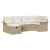 VidaXL Ensemble de Canapé de Jardin de 6 Pièces avec Coussins Beige Poly Rotin 3358880