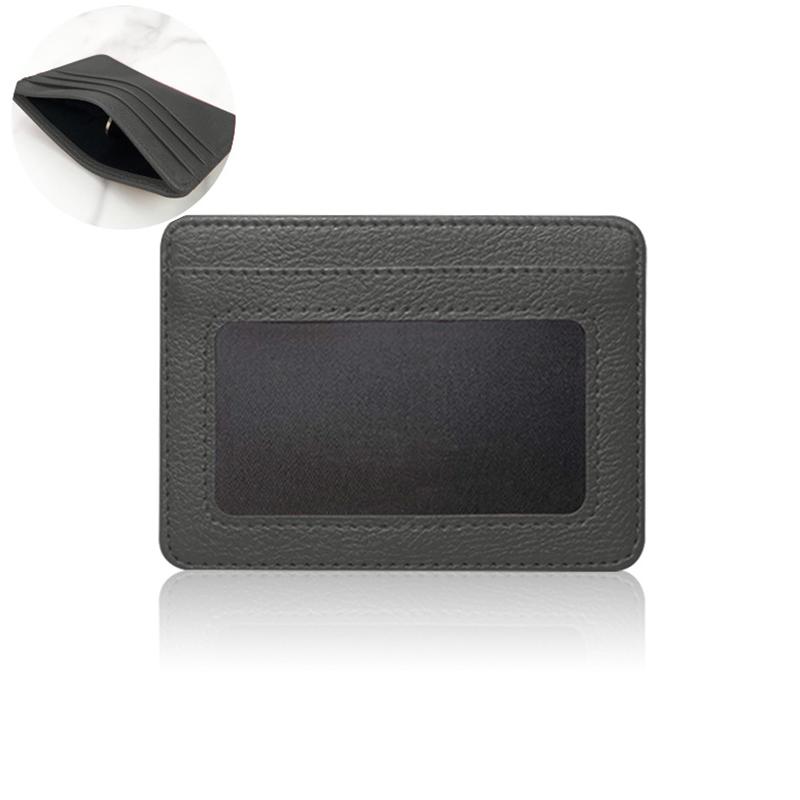 1Pc Multi Slot Coin Wallet Box ID Card Holders Solid Color PU Leather Bank Credit Card Slim Card Case