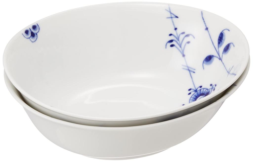 Imported Royal Copenhagen Blue Palmette Oval Bowl Pair 15cm Wedding Gift 1016952 [Regular Product]