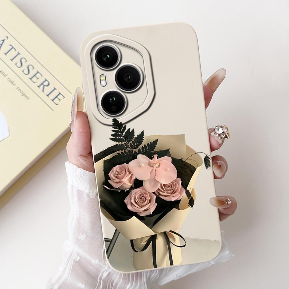 For Honor 400 Pro Honor400 Beautiful Bow Rose Painting Phone Case For Honor 400 400Pro 5G Soft Silicone Cases