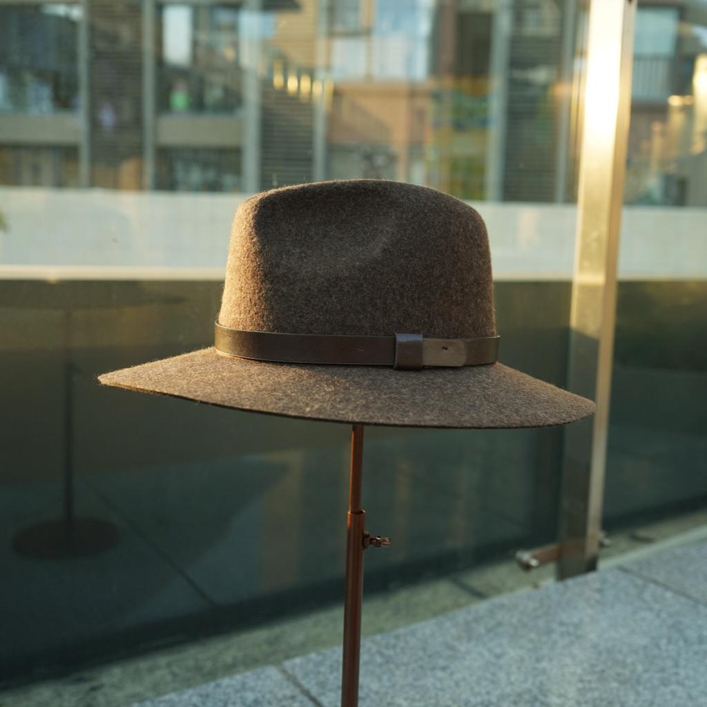 Korean Versatile Brown Mocha Belt Wide Brim Woolen Jazz Top Hat For Men And Women Autumn And Winter British Retro Felt